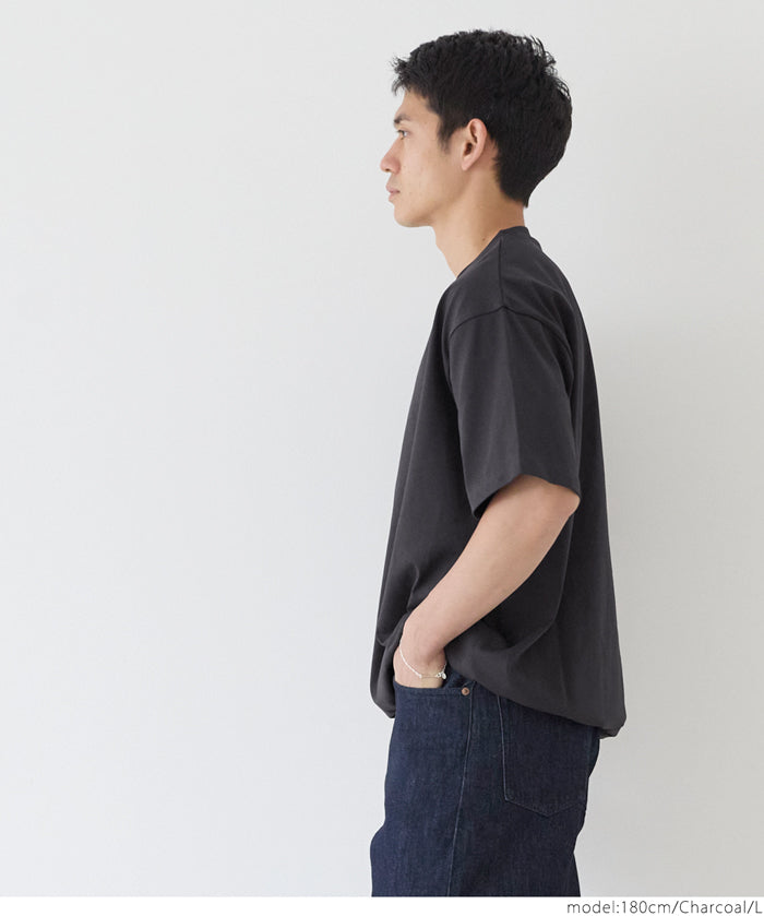【Heavy Cotton】Men's Basic Crew Neck Short Sleeve Tee Top