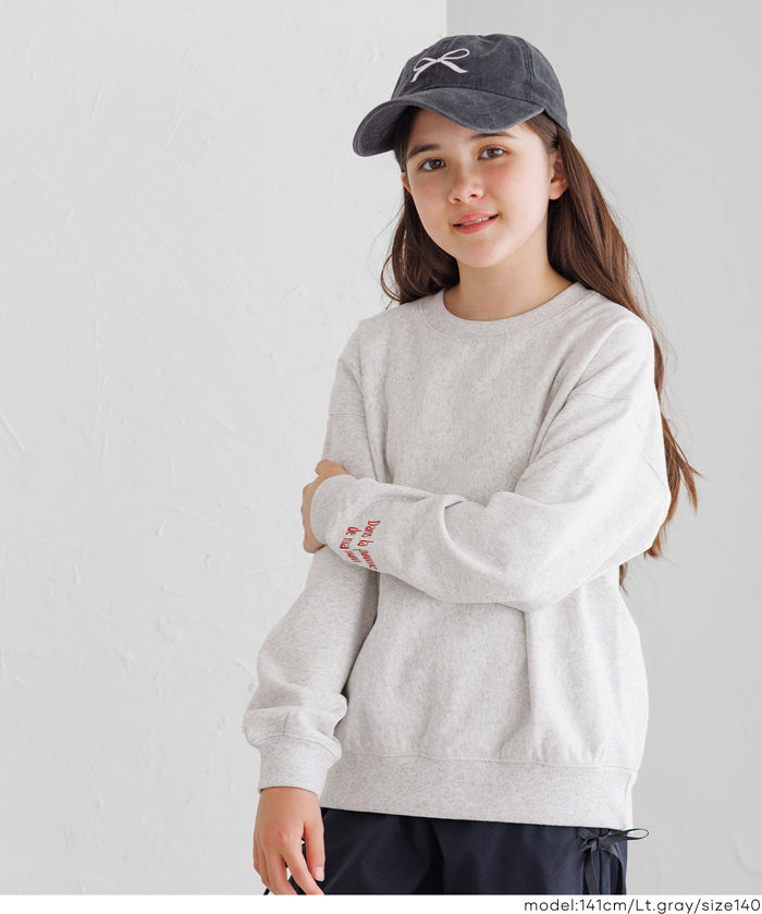 【重磅棉】童裝袖口刺繡LOGO長袖衛衣 親子裝