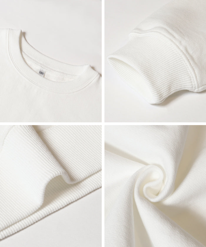 【重磅棉】童裝袖口刺繡LOGO長袖衛衣 親子裝