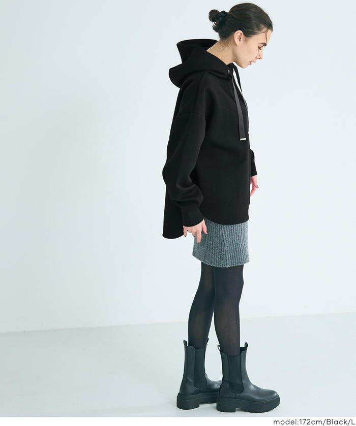 柔軟太空棉 寬鬆長袖連帽上衣