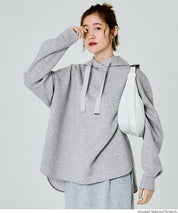 柔軟太空棉 寬鬆長袖連帽上衣