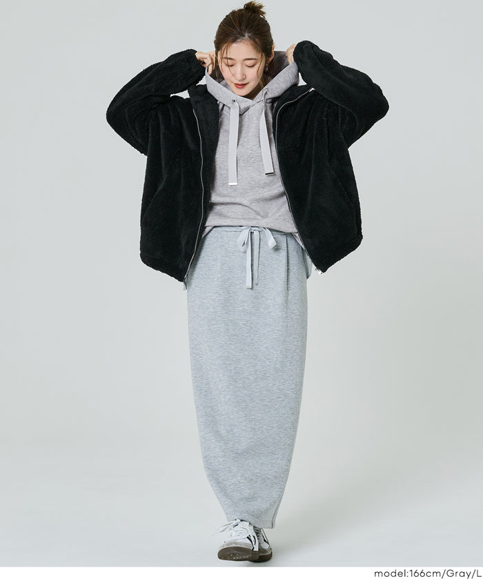 柔軟太空棉 寬鬆長袖連帽上衣