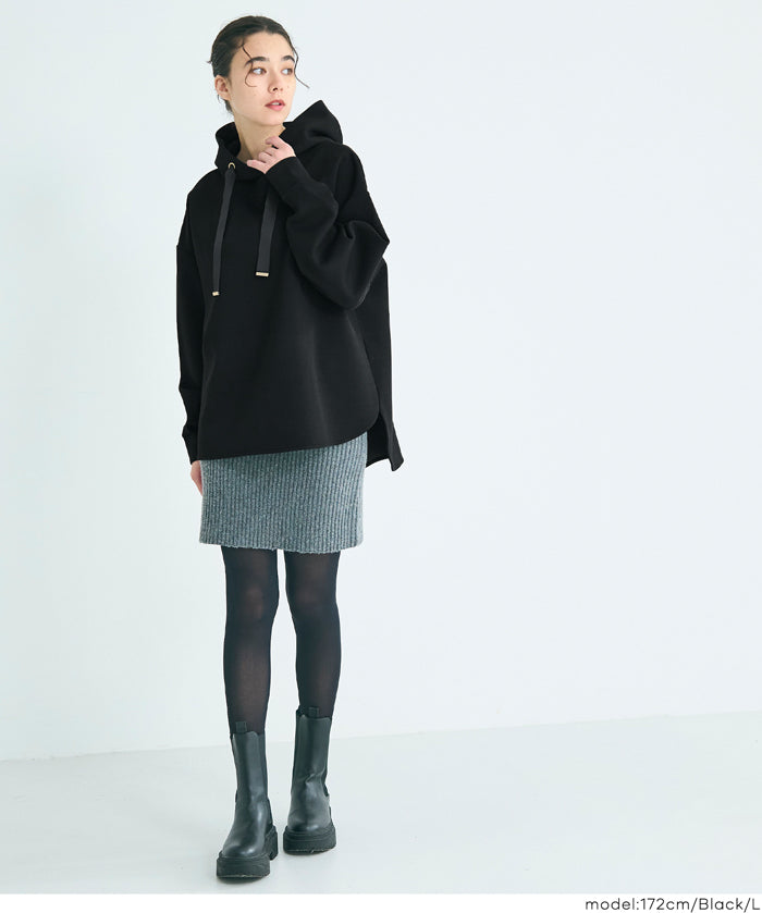 柔軟太空棉 寬鬆長袖連帽上衣