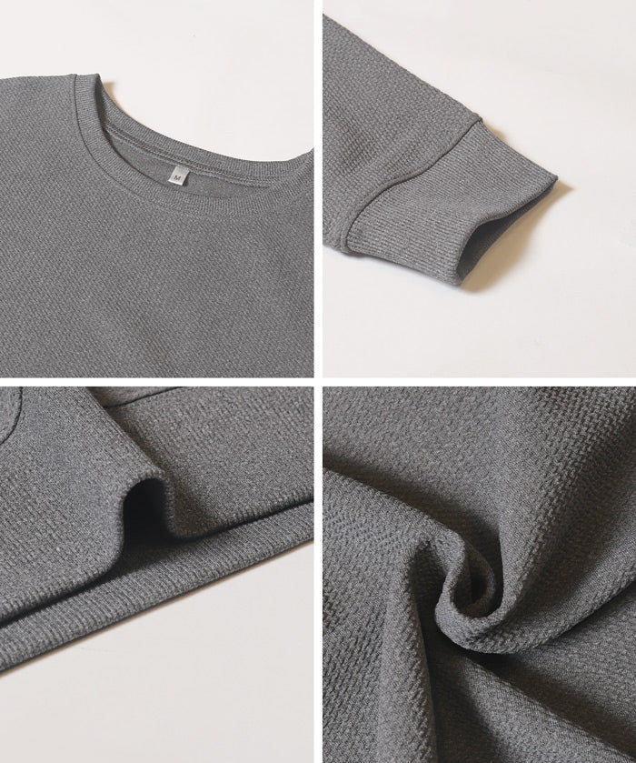 【壓紋機能】修身飛鼠長袖上衣