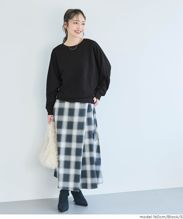 【壓紋機能】修身飛鼠長袖上衣