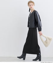 柔軟太空棉 休閒直筒半裙