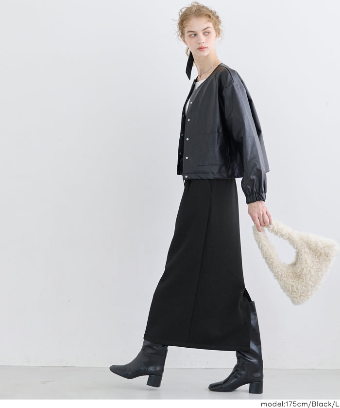 柔軟太空棉 休閒直筒半裙