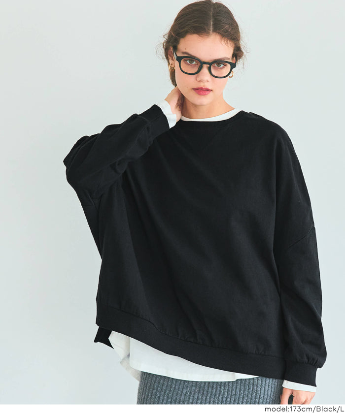 素色開岔長袖衛衣