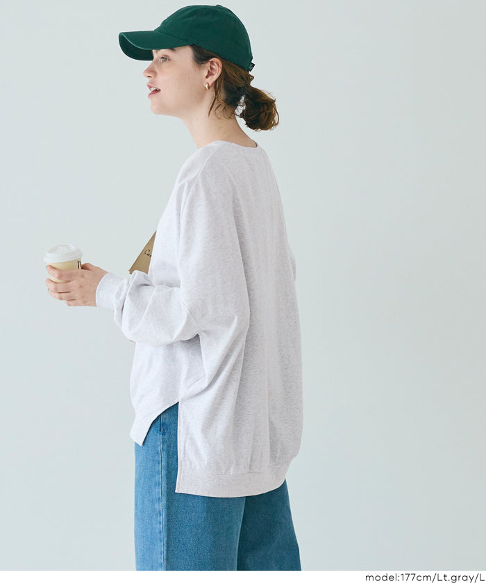 素色開岔長袖衛衣