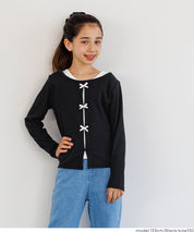 童裝可愛蝴蝶結兩層造型長袖上衣