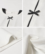 童裝可愛蝴蝶結兩層造型長袖上衣