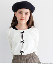 童裝可愛蝴蝶結兩層造型長袖上衣