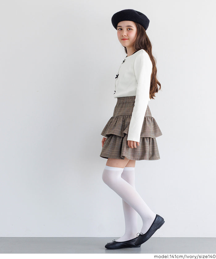 童裝可愛蝴蝶結兩層造型長袖上衣