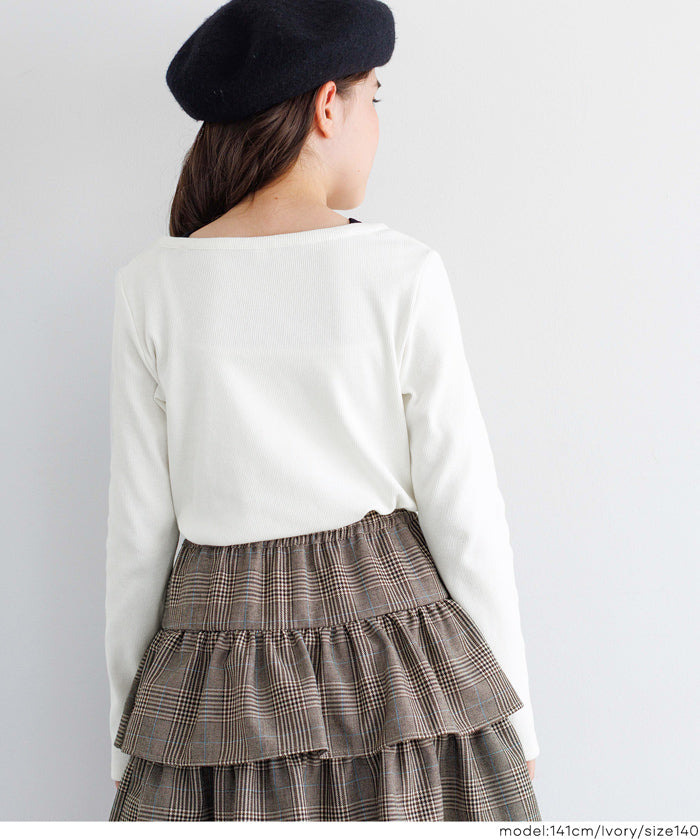 童裝可愛蝴蝶結兩層造型長袖上衣