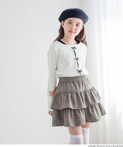 童裝可愛蝴蝶結兩層造型長袖上衣