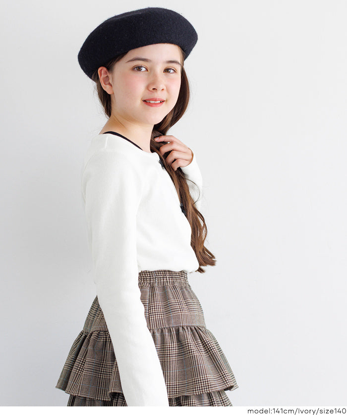 童裝可愛蝴蝶結兩層造型長袖上衣