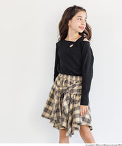 童裝不規則肩膀設計長袖上衣