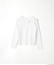 童裝不規則肩膀設計長袖上衣