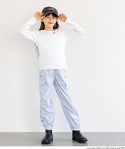 童裝不規則肩膀設計長袖上衣