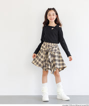 童裝不規則肩膀設計長袖上衣