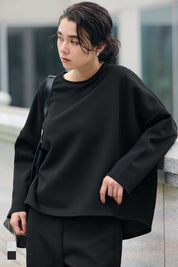 柔軟太空棉寬鬆長袖上衣