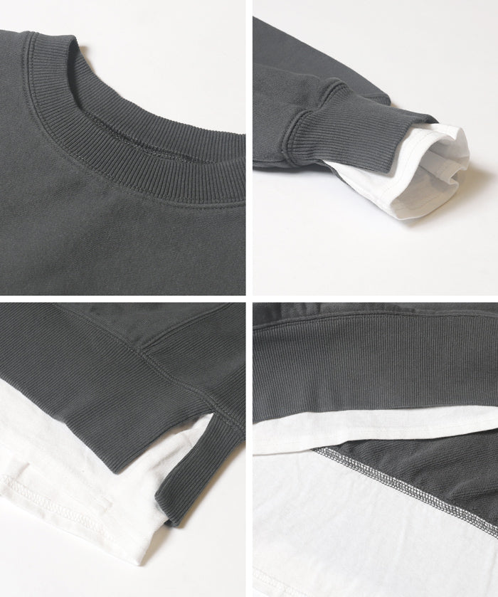 【重磅棉】假兩件層次造型棉質衛衣