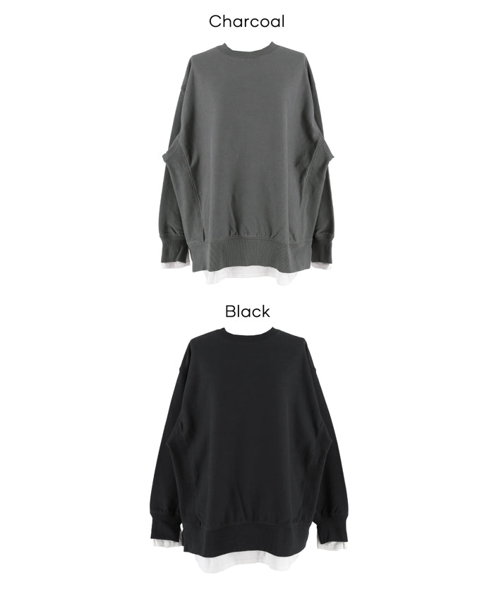 【重磅棉】假兩件層次造型棉質衛衣