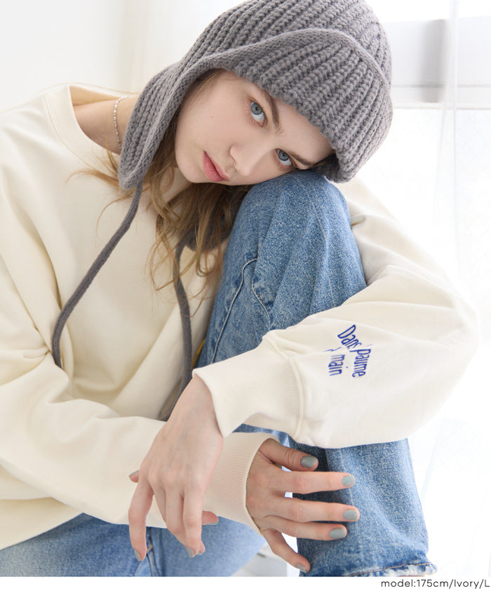 【重磅棉】袖口刺繡LOGO長袖衛衣 親子裝