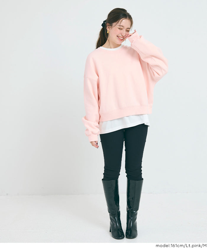 【重磅棉】素色復古刷色長袖衛衣