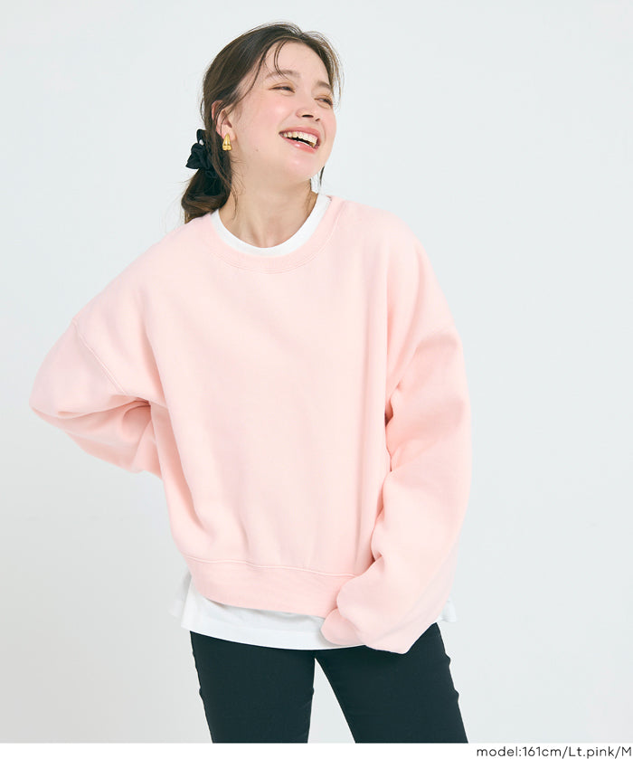 【重磅棉】素色復古刷色長袖衛衣