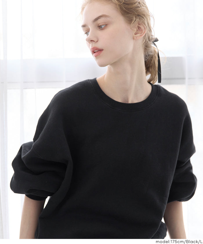 【重磅棉】素色復古刷色長袖衛衣