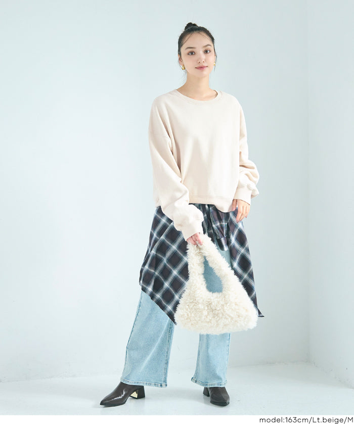 【重磅棉】素色復古刷色長袖衛衣