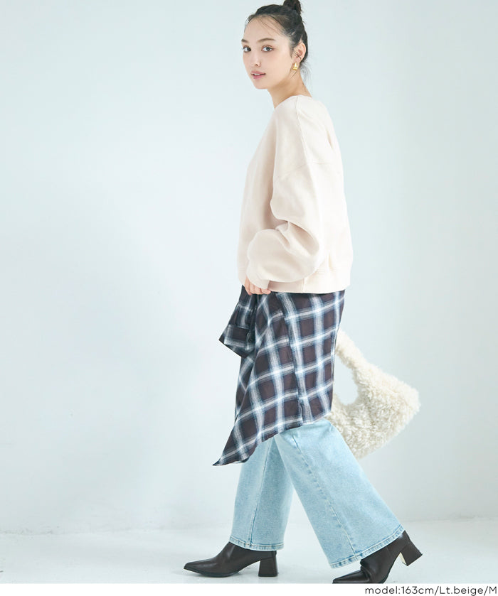 【重磅棉】素色復古刷色長袖衛衣