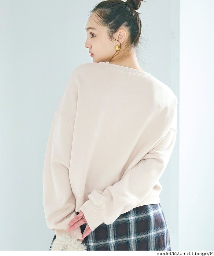 【重磅棉】素色復古刷色長袖衛衣