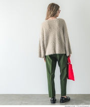 Shaggy knit boat neck top