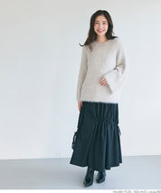 Shaggy knit boat neck top