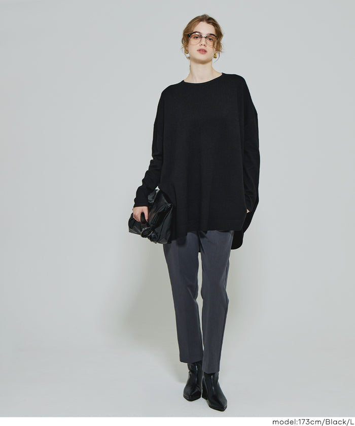 Crew neck knit tunic