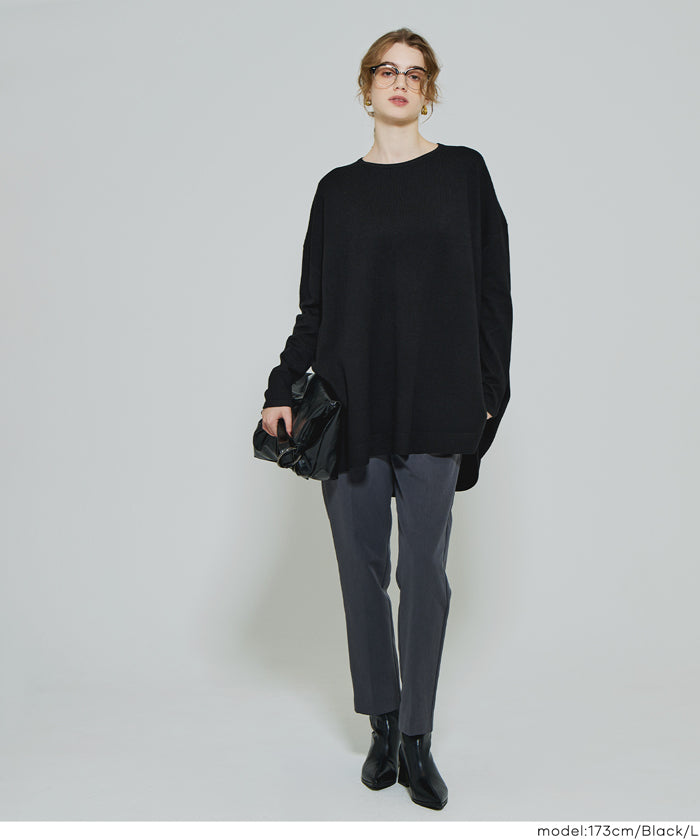Crew neck knit tunic