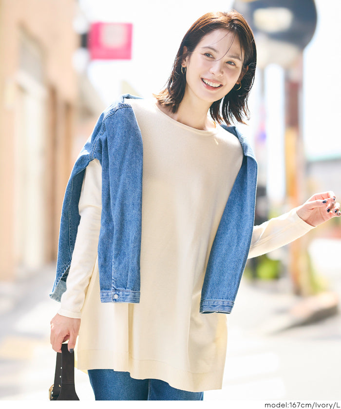 Crew neck knit tunic