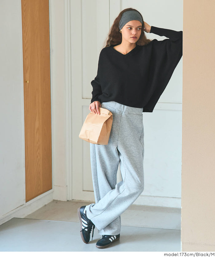 Dolman V-neck knit top