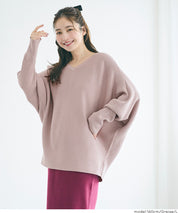 Dolman V-neck knit top