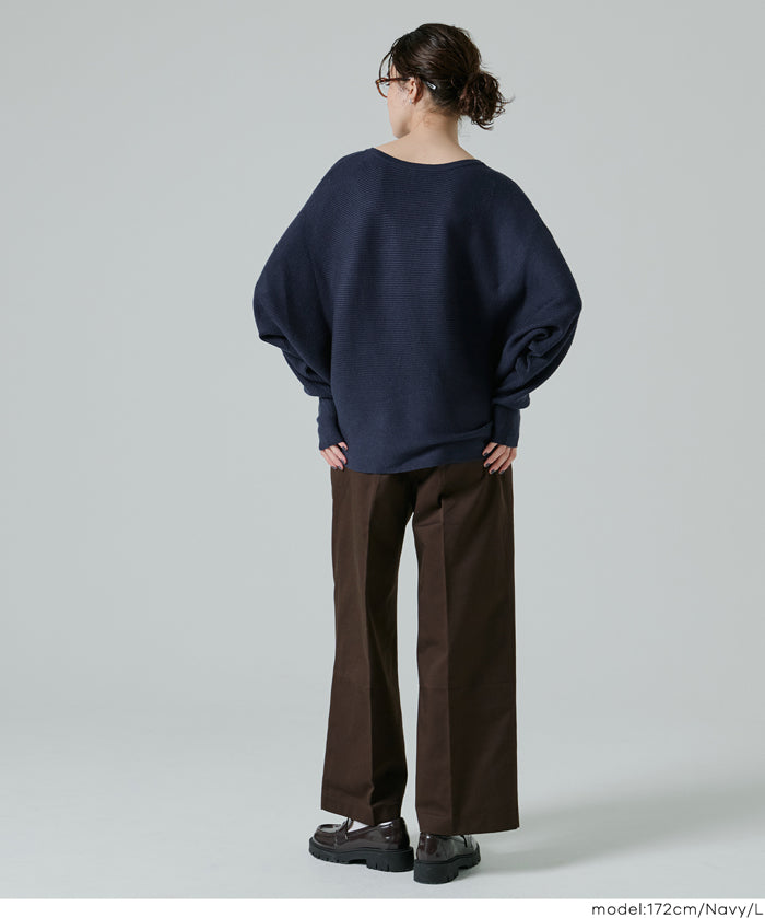 Dolman V-neck knit top