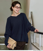 Dolman V-neck knit top
