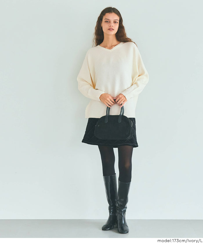 Dolman V-neck knit top