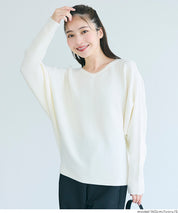 Dolman V-neck knit top