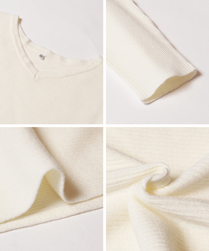 Dolman V-neck knit top