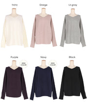 Dolman V-neck knit top