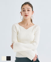 Bell sleeve knit top