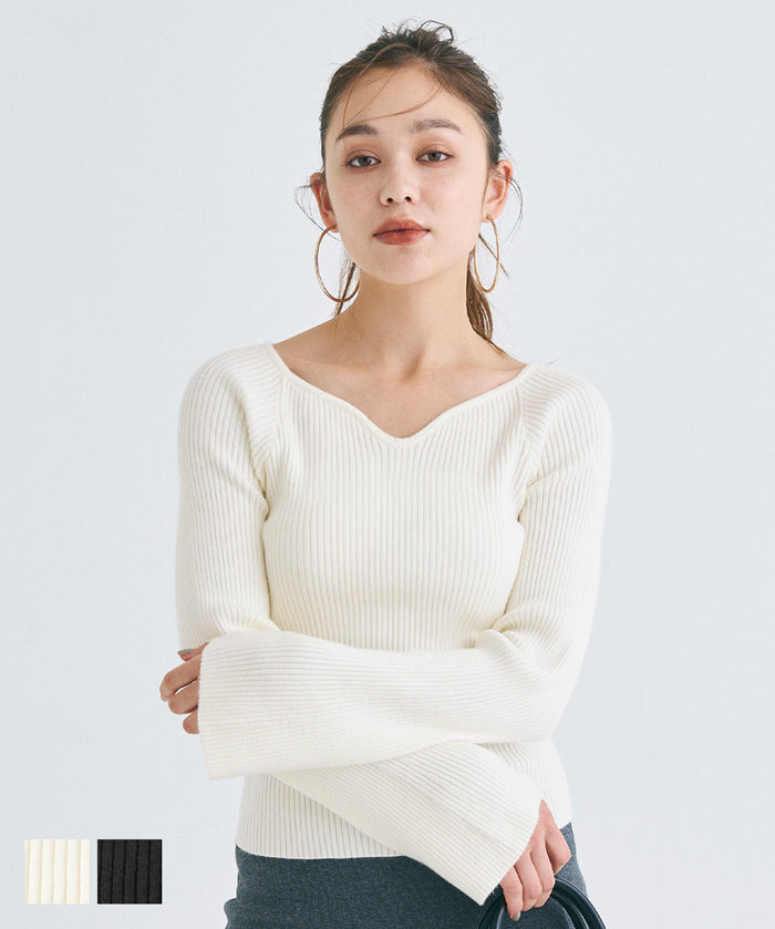 Bell sleeve knit top