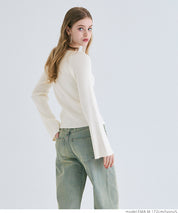 Bell sleeve knit top